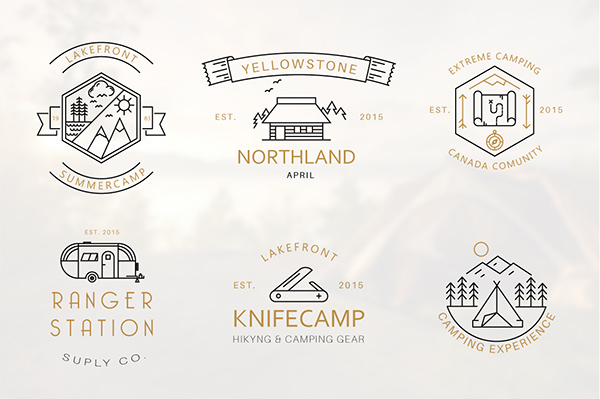 Camping Logo Badges