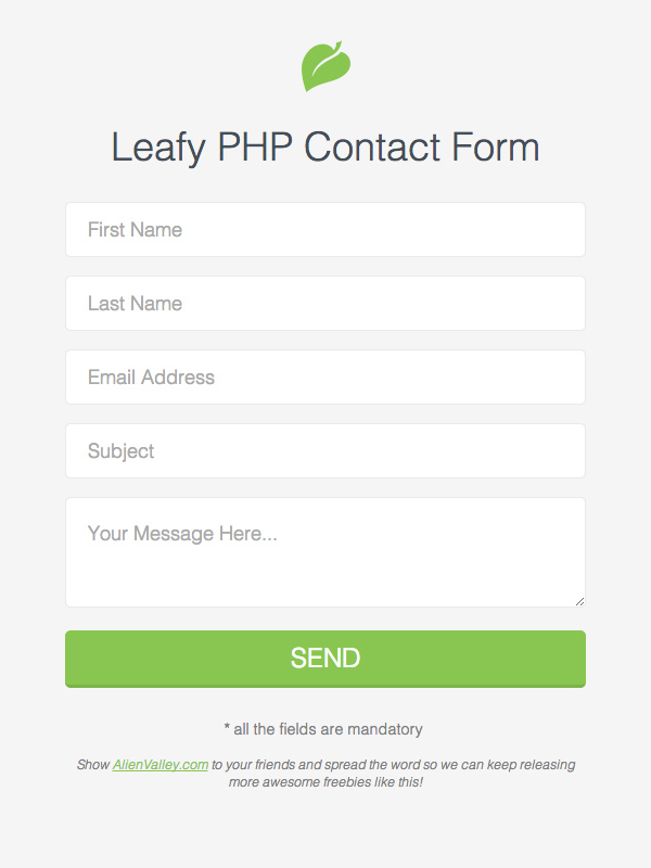 Leafy PHP Contact Form