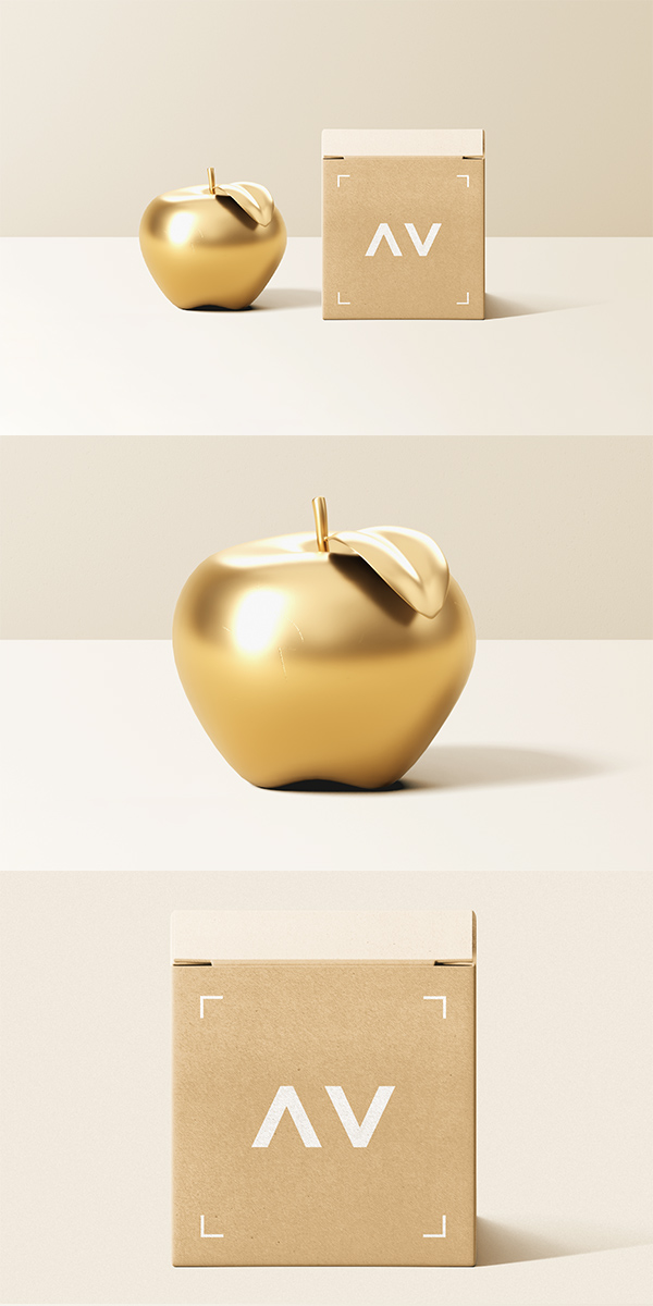 Download Apple With Box Mockup | AlienValley