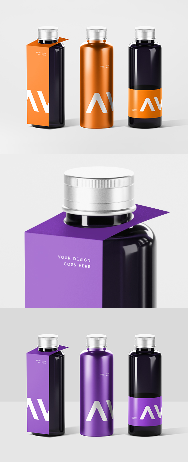 Bottle With Tag Mockup