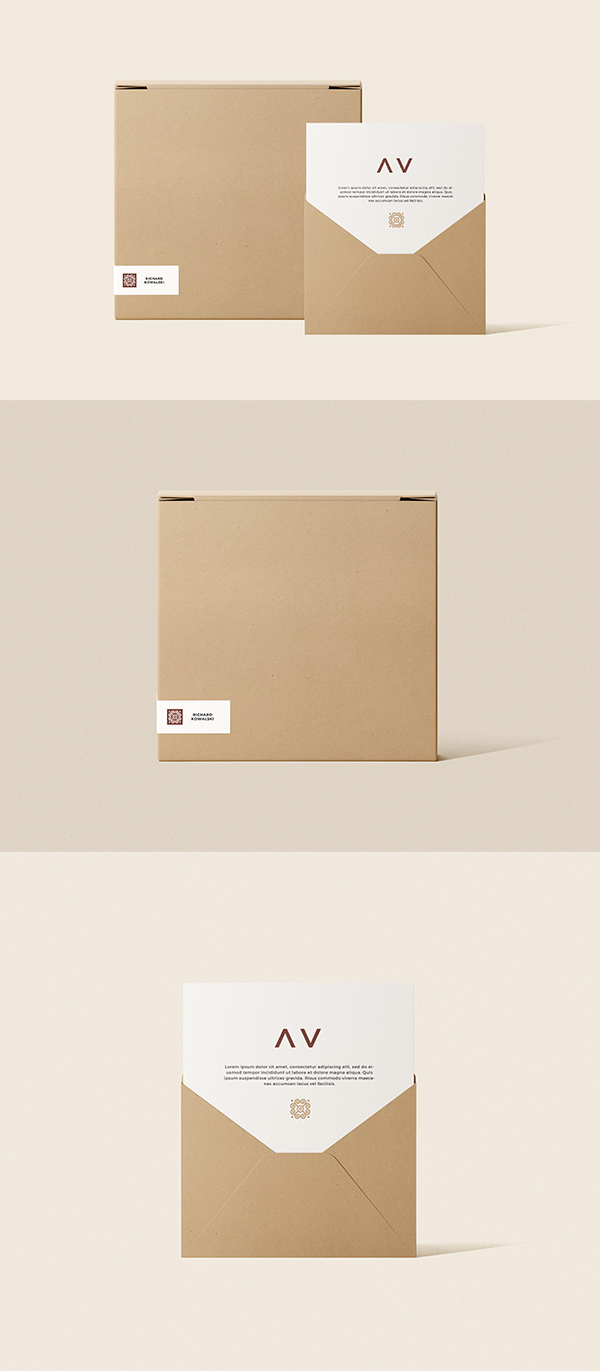 Envelope And Box Mockup