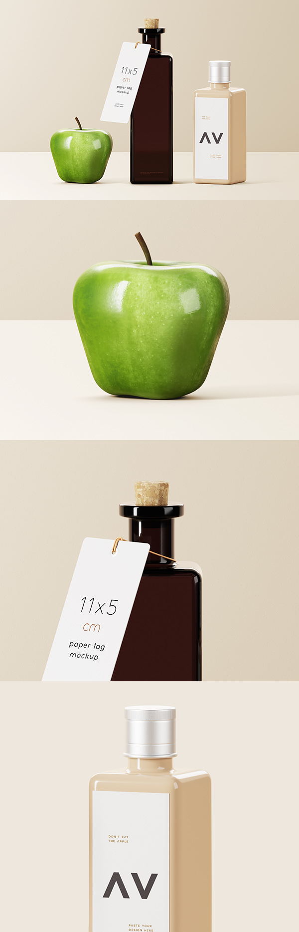 Square Bottles Mockup